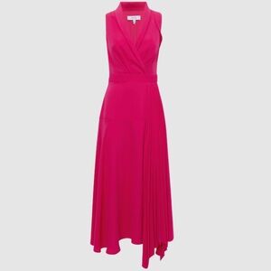 Reiss • Claire • Midi Dress • Pleated Fitted • Pink • USA 2 • $395